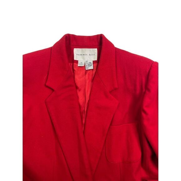 Vintage Summit Hill Women’s Red Double Breasted Wool Blazer Jacket Size 14 - Picture 3 of 7